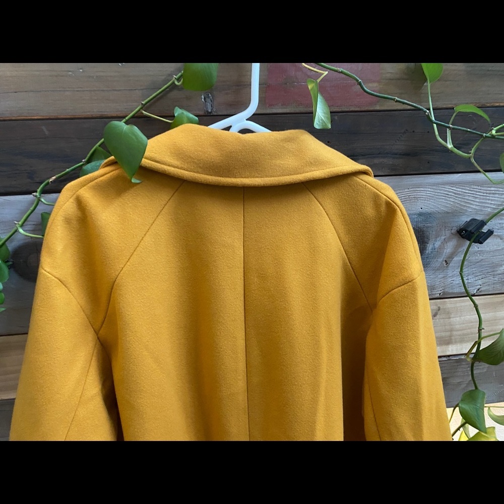 NWT - TOPSHOP Long Yellow Carly Slouch Peacoat (6) - Picture 11 of 16